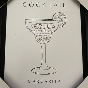 Minimalist Black and White Cocktail Art Decor